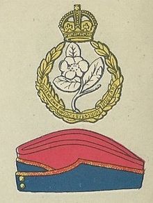 Queen's Own Worcestershire Hussars badge en service cap.jpg