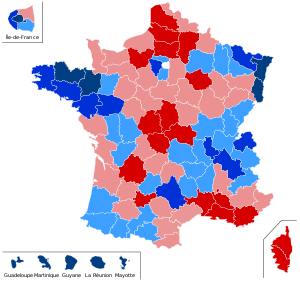 Referendum 1992 - Resultats par departement.svg