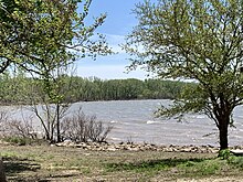 View of the lake from a Richey Cove campsite