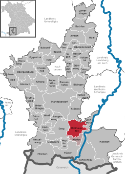 Läget för Roßhaupten i Landkreis Ostallgäu