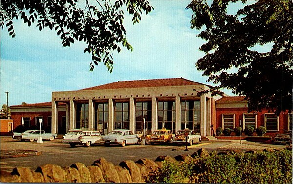 The N&W passenger station, ca. 1950s, redesigned in a Moderne style