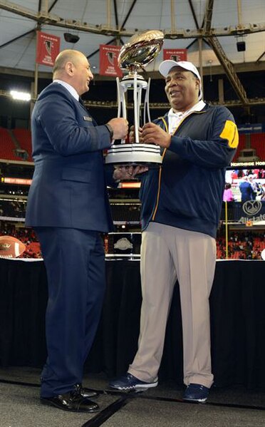 Head coach Rod Broadway (right) at the 2015 Celebration Bowl
