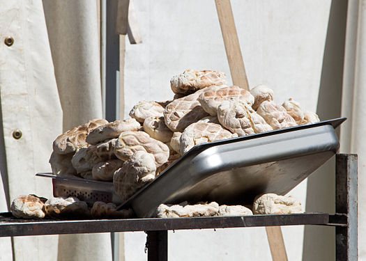 South African roosterkoek (bread cooked on a grid over coals at a braai)