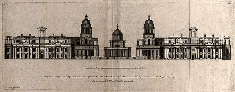 File:Royal Naval Hospital, Greenwich, the river front, with a sca Wellcome V0014728.jpg