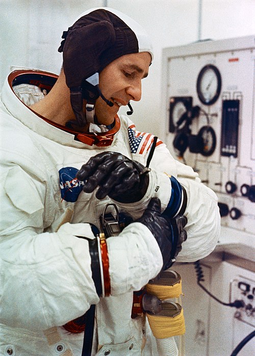 Bean during suiting-up for Apollo 12 flight
