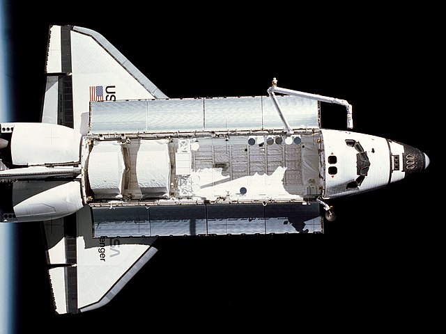 Challenger in orbit in 1983, during STS-7