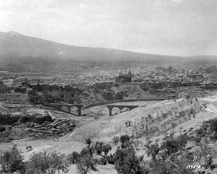 File:SC 179878 - Large bridges near Randazzo, Sicily, blown out to slow down Allied advance. Slopes of Mt. Etna visible in background. 14 August, 1943. (52614970979).jpg