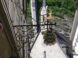 Hotel Goldener Hirsch door sign Salzburg Getreidegasse Schild Goldener Hirsch.jpg