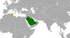 Location map for Saudi Arabia and Tunisia.