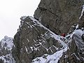 Botterill's slab on Scafell Crag, first climbed in 1903.