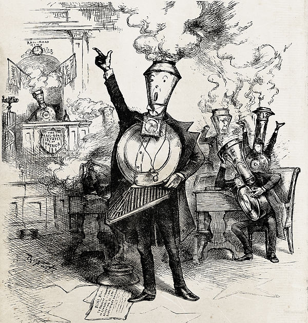 Senatorial Round House by Thomas Nast, 1886