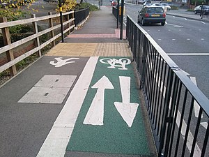 Shared use cycle path on Harborne Lane - geograph.org.uk - 2580997.jpg