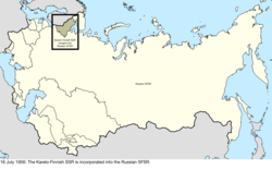 Map of the change to the Soviet Union on 16 July 1956