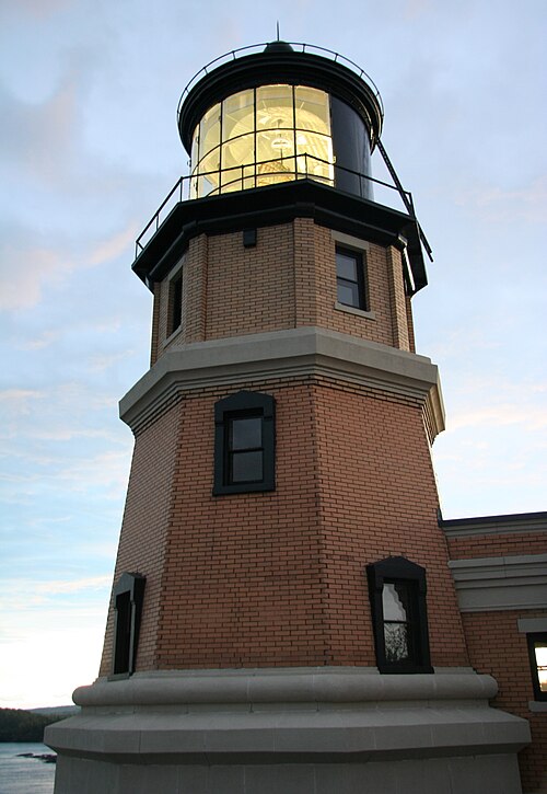 Split Rock Lighthouse lit at sunset, 2010