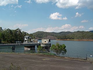 Wivenhoe Power Station dam in Wivenhoe Pocket, Queensland