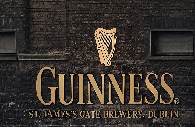 Sign at the Market Street entrance of the St. James's Gate Brewery in Dublin, Ireland