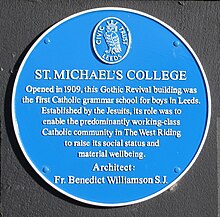 St Michaels College plaque Jan 2022.jpg