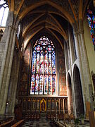 Vidriera de la Catedral, a la izquierda del transepto.