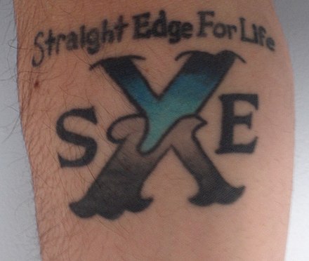 A straight edge tattoo