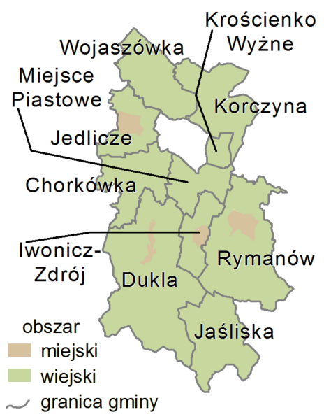 File:Subcarpathian Voivodeship - krośnieński county gminas.png