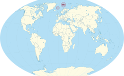 Location of Svalbard and Jan Mayen in its region.