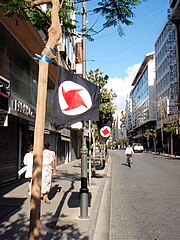 Syria Social Nationalist Party Flags Beirut Lebanon 5-9-08