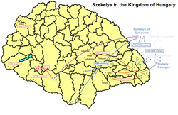 Szekely people in the Kingdom of Hungary Szekelys-in-hungary.png