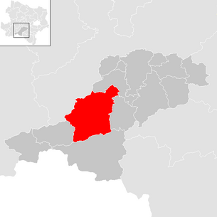 Localisation de la commune de Türnitz dans le district de Lilienfeld (plan cliquable)