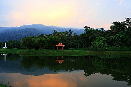 Taiping Lake and hills at sunset