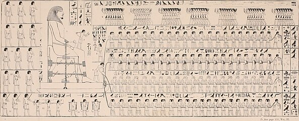 The colossal statue of Djehutihotep being dragged by 172 workers, from a relief of his tomb, c. 1900 BC