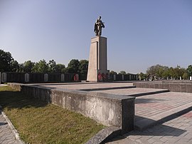 Памятник Воину на Центральной аллее кладбища