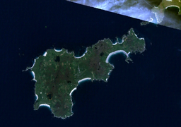 Satellitbild av Tiree