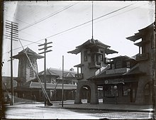 The station (left) and the Macklin Hotel (right) Toledo and Ohio Central Railroad Passenger Station & Macklin Hotel.jpg