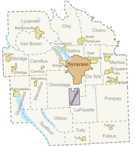 Kaart van Onondaga County