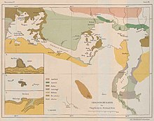 Geological map of the surroundings of Sentani Lake, from the North New Guinea Expedition (1903)