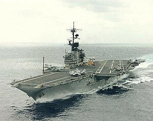 USS Coral Sea (CV-43) underway at sea on 1 March 1989 (NH 97651-KN).jpg