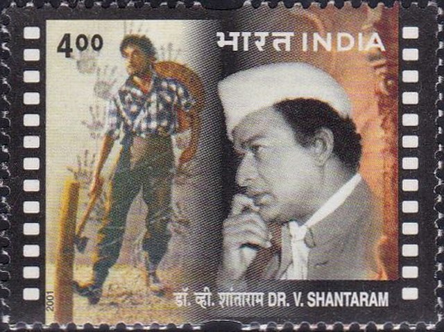 Shantaram on a 2001 stamp of India