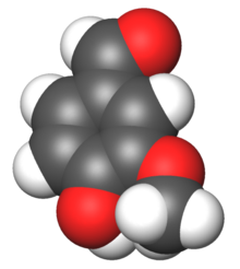 Spacefill model of a vanillin minor tautomer
