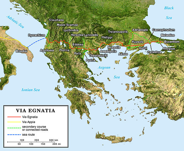 Via Egnatia connecting Dyrrachium with Byzantium