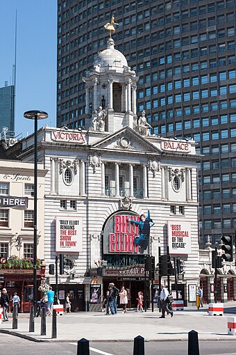 Victoria Palace Theatre (showing Billy Elliot in 2012) was refurbished in 2017.[35]