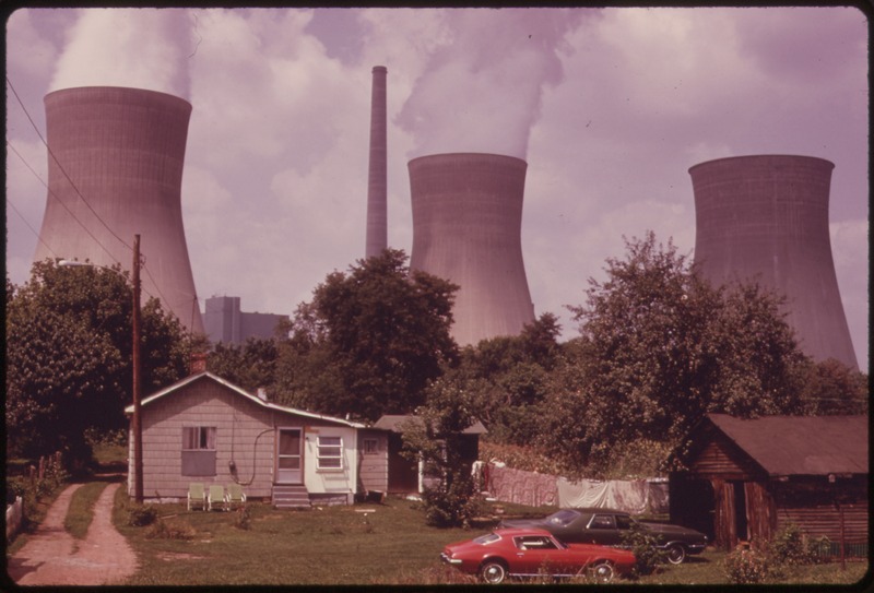 File:WATER COOLING TOWERS OF THE JOHN AMOS POWER PLANT LOOM OVER POCA, WV, HOME THAT IS ON THE OTHER SIDE OF THE KANAWHA... - NARA - 551151.tif