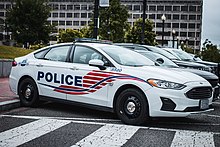 An FPRHS used by the Metropolitan Police Department of the District of Columbia Washington, D.C. Metro Police Victim Services Branch Ford Police Responder Hybrid.jpg