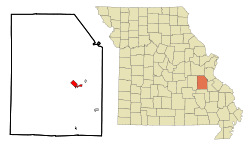 波托西在華盛頓縣及密蘇里州的位置