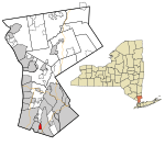 Westchester County New York incorporated and unincorporated areas Pelham (village) highlighted.svg