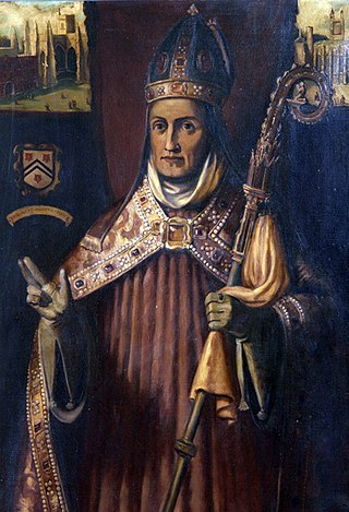 Painting of William of Wykeham in his archbishop's regalia