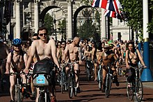 The 2013 World Naked Bike Ride on The Mall World Naked Bike Ride in London on The Mall, June 2013 (21).JPG