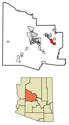 Yavapai County Arizona Incorporated and Unincorporated areas Camp Verde Highlighted 0409690.svg