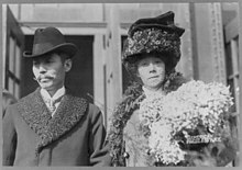 Yukio Ozaki, 1858-1954, head and shoulders portrait, facing left, and wife Yei Theodora (Ozaki) Ozaki. Mayor of Tokyo LCCN2005691954.jpg