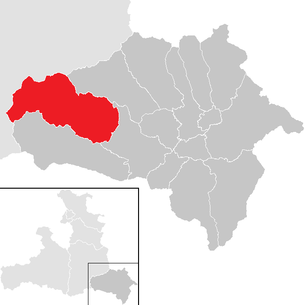 Location of the municipality of Zederhaus in the Hallein district (clickable map)