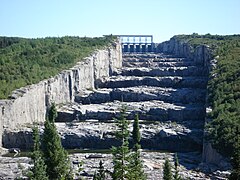 The huge spillway for the Robert-Bourassa Reservoir, Quebec, Canada, fittingly called the "Giant's Staircase".
